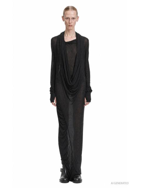 Marc Le Bihan Sheer Viscose Wool Scarf Dress