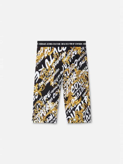 VERSACE JEANS COUTURE Logo Brush Couture Bicycle Shorts