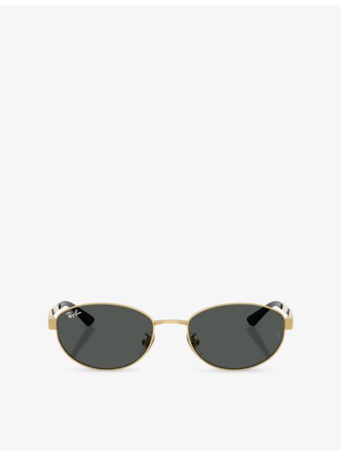 Ray-Ban RB3774D Oval Metal Sunglasses