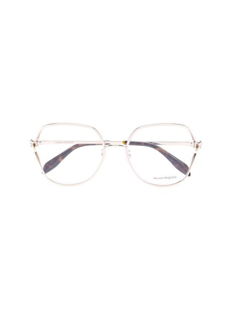 Alexander McQueen clear overzise-frame glasses