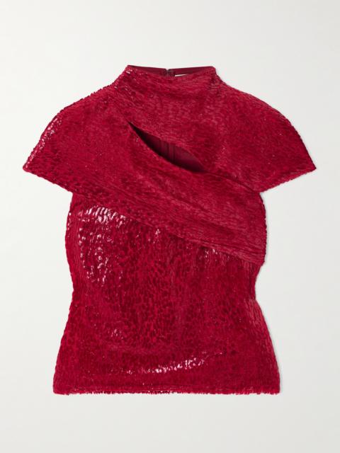 self-portrait Cutout Fil Coupé Blouse