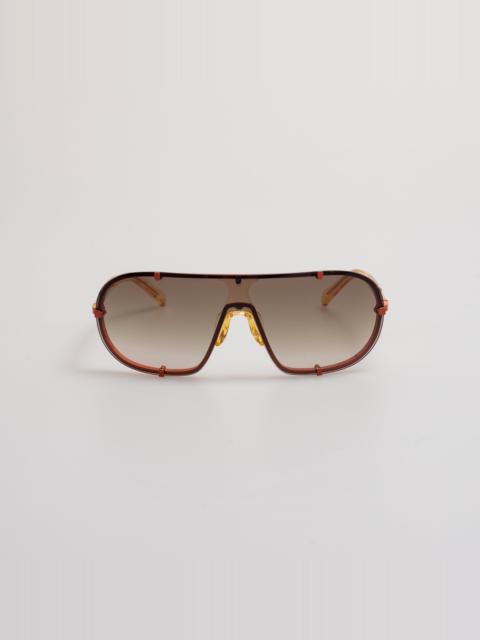 Dries Van Noten Aviator Sunglasses in Rust