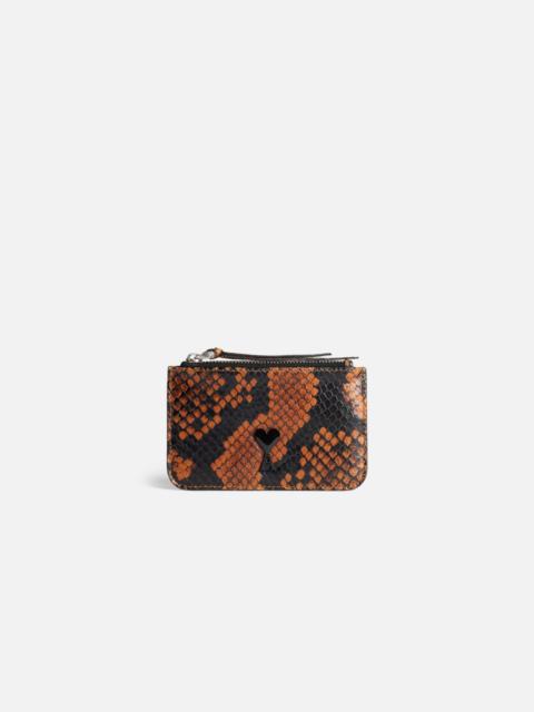 AMI Paris snakeskin-effect cardholder