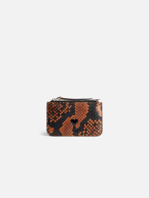 AMI Paris snakeskin-effect cardholder