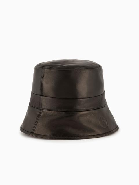 GIORGIO ARMANI Reversible nappa-leather cloche hat