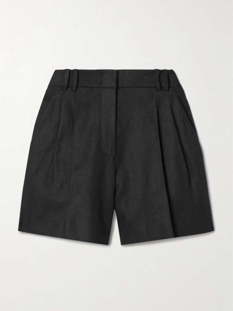 Another Tomorrow + NET SUSTAIN pleated linen shorts