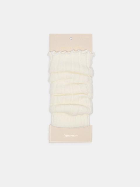 dolce vita RIBBED LETTUCE EDGE LEG WARMER IVORY