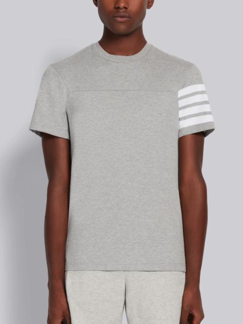 Thom Browne Light Grey Cotton Jersey 4-Bar Short Sleeve Yoke Seam Tee