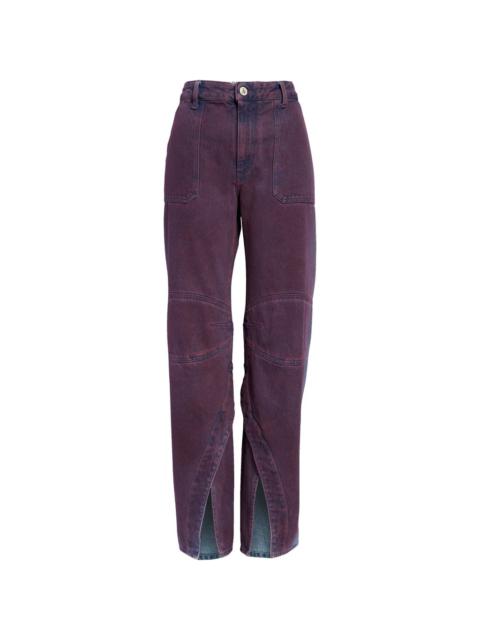 The Attico Women's Nox Denim Carpenter Jeans in Aerograph Wash Dusty Violet at Nordstrom