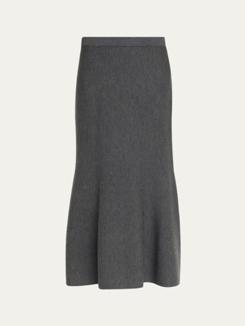 SIMKHAI Atwood Wool Trumpet Midi Skirt