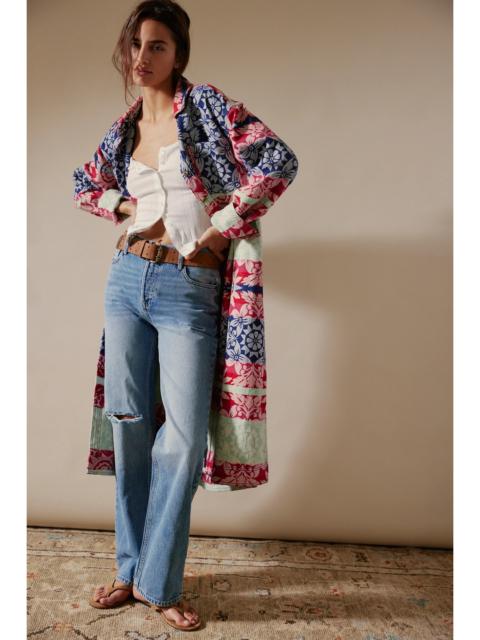 FREE PEOPLE We The Free Brick Lane Jacquard Maxi Shirt Jacket