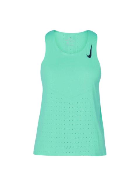 Nike (WMNS) Nike Aeroswift Solid Color Sports Breathable Running Green Vest CZ9386-342