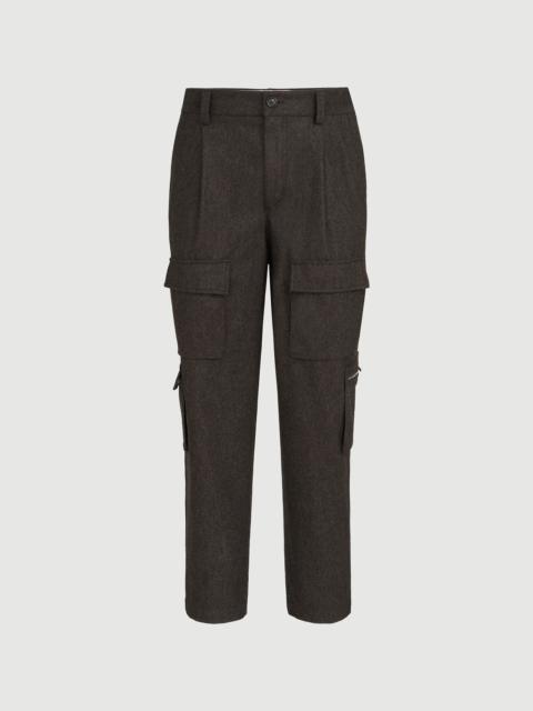 Brunello Cucinelli Virgin wool flannel trousers with cargo pockets and waist tabs
