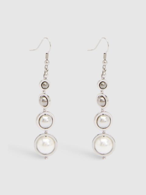 KAREN MILLEN Logo Pearl Drop Earrings