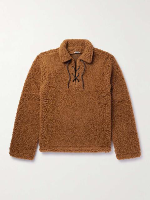 Tie-Detailed Wool-Blend Fleece Sweater
