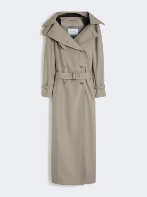 Max Mara PANCIA Long water-repellent cotton twill trench coat - MEDIUM GREY