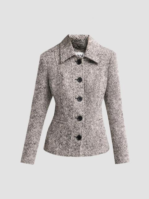 MILLY Women's Esme Herringbone Structured Jacket - Grey
