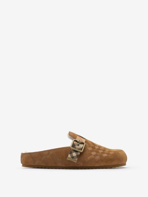 Burberry Check Shearling Urchin Clogs