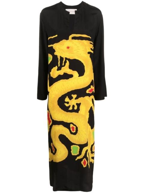 Valentino graphic-print silk maxi dress