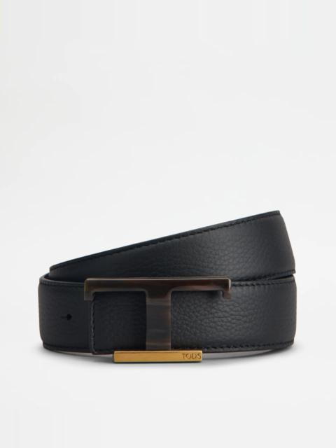 Tod's REVERSIBLE BELT IN LEATHER - BLACK