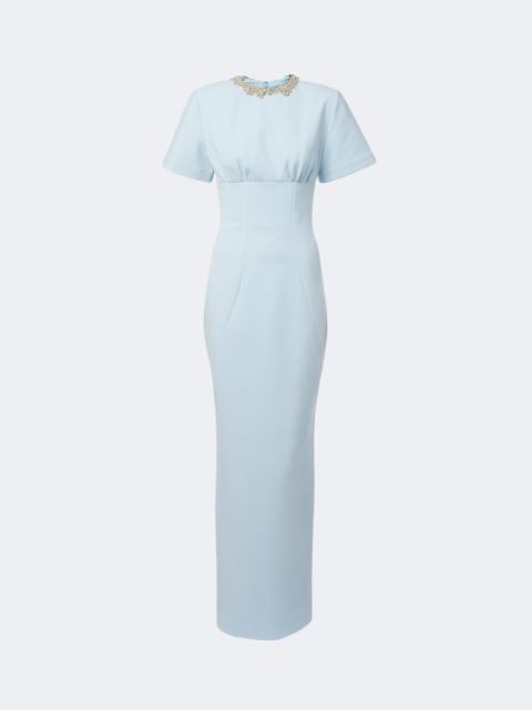 RACHEL GILBERT Dovetta embellished crêpe corset gown