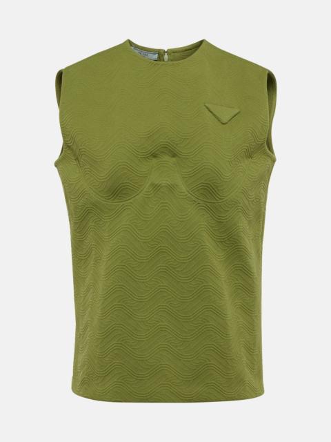 Prada Logo sleeveless knit top