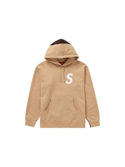 Supreme S Logo Split Hooded Sweatshirt Tan