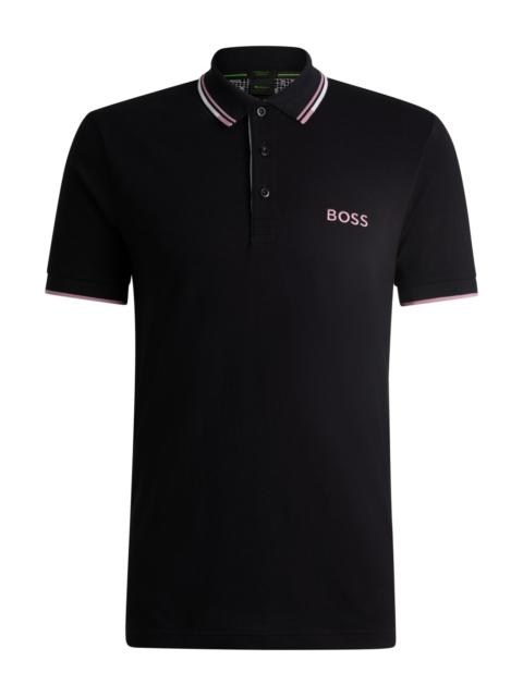 BOSS POLO SHIRT WITH CONTRAST LOGOS