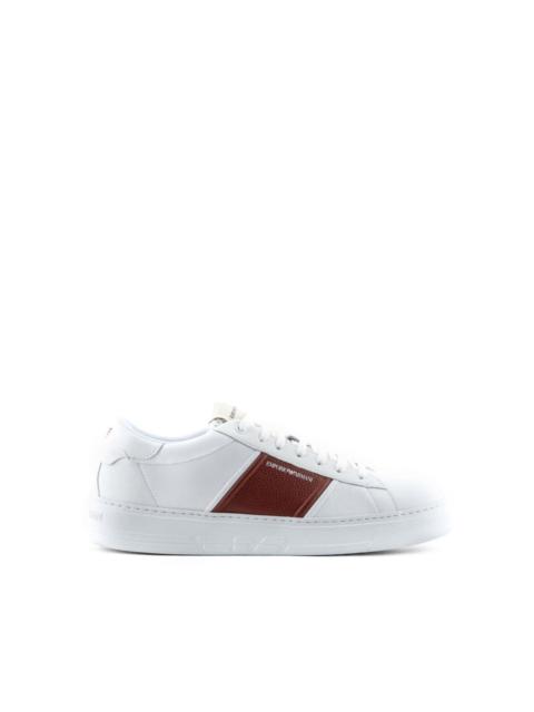 EMPORIO ARMANI logo-print leather sneakers