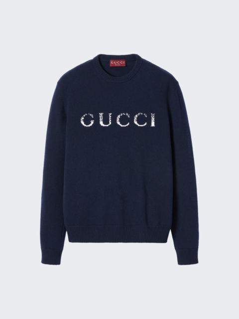 GUCCI logo-intarsia knit sweater