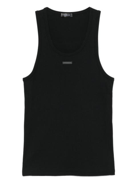 MUGLER ribbed scoop-neck tank top