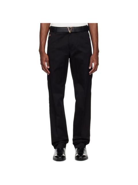 VERSACE Black Cotton-Gabardine Chino Trousers