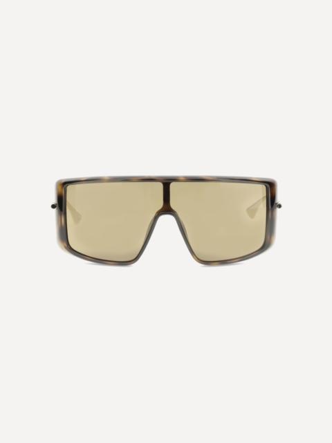 Alexander McQueen Havana T-Bar Visor Sunglasses