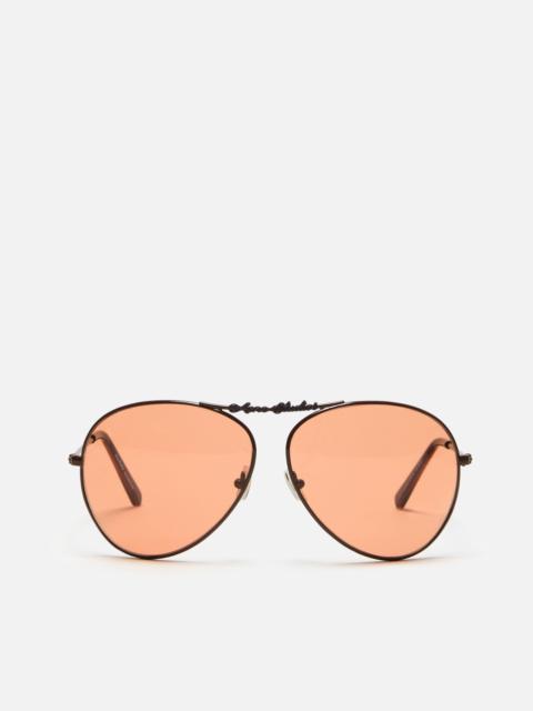 Metal aviator sunglasses - Brown/orange