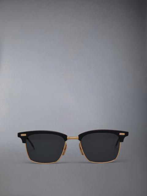 RECTANGULAR SUNGLASSES IN ACETATE AND TITANIUM