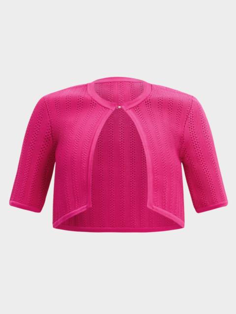 HERVE LEGER Annie Pointelle Rib-Knit Bolero