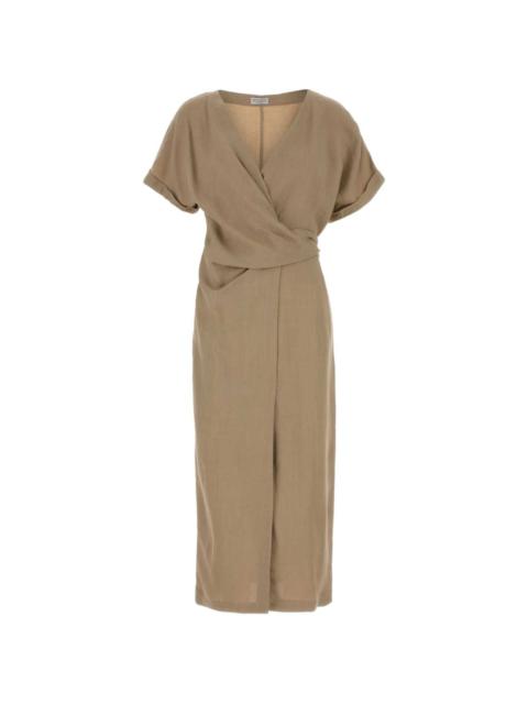 Brunello Cucinelli V-neck wrap dress