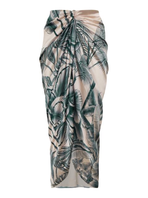 ANDRES OTALORA Cairo Pleated Midi Skirt print