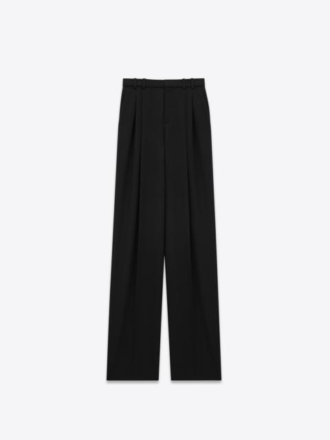 wide-leg pants in grain de poudre