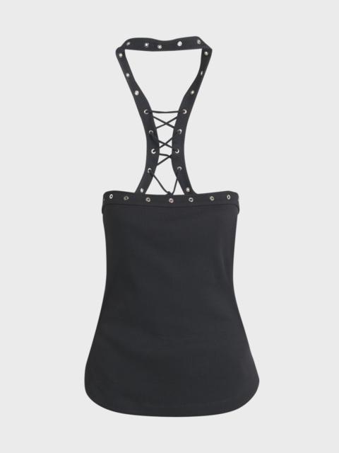 THE ATTICO Lace-Up Halter Top