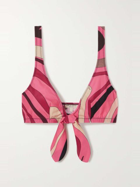 Marmo printed triangle bikini top