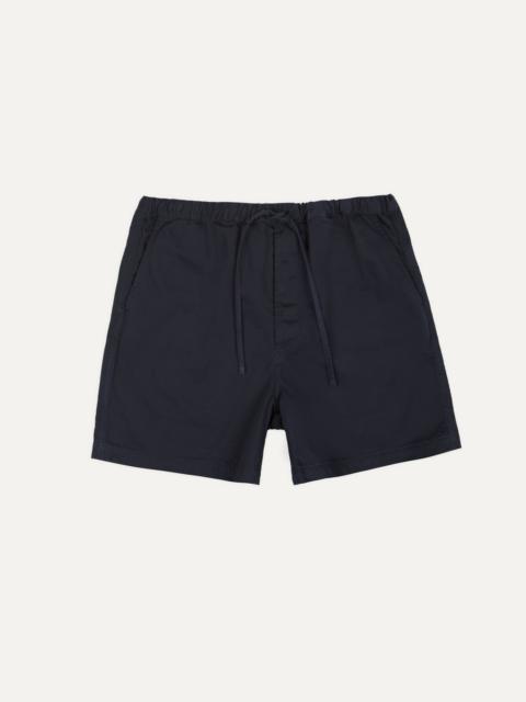 Drake's Navy Cotton Drawstring Shorts