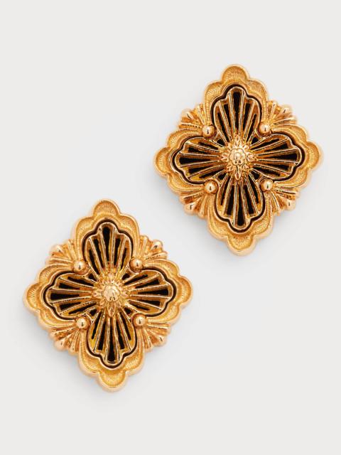 Buccellati Opera Tulle Small Button Earrings in Black and 18K Pink Gold