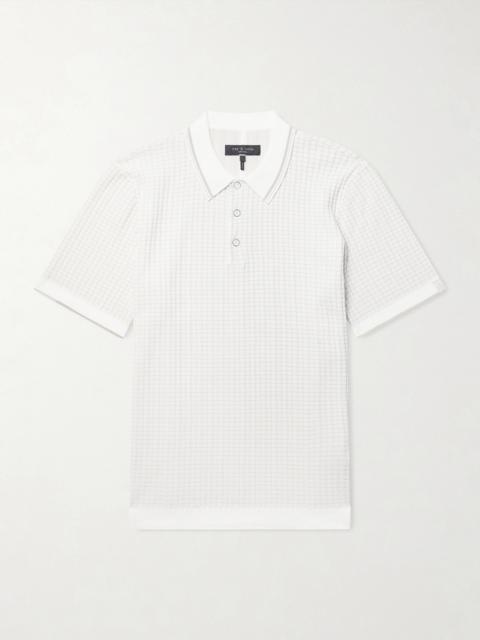 rag & bone Harvey Ribbed Cotton-Blend Polo Shirt
