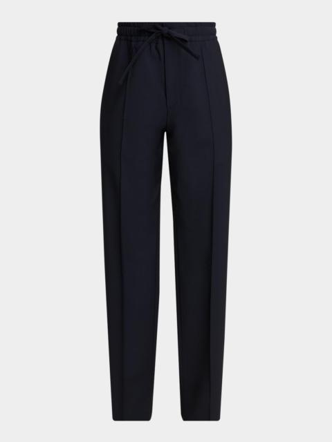 Valentino Men's Ricamo Pintuck-Front Drawstring Pants