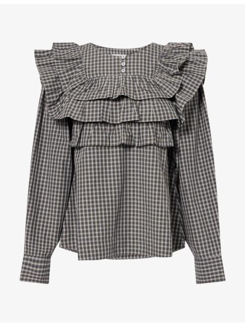 DAMSON MADDER. Shay Check-Print Cotton Blouse