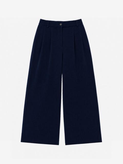 The Kooples WIDE-LEG TAILORED PANTS IN NAVY WOOL BLEND