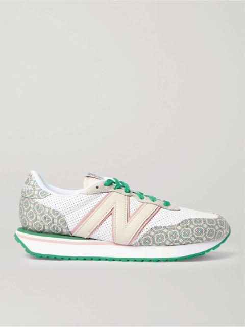 New Balance + Casablanca 237 Suede-Trimmed Logo-Jacquard and Leather Sneakers