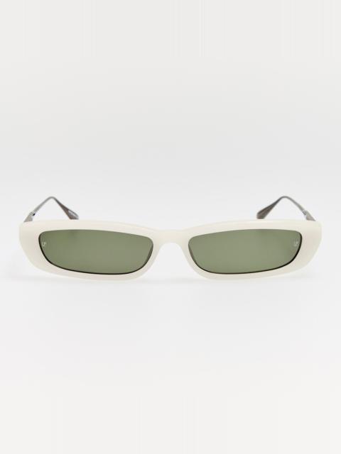 LINDA FARROW Darya Sunglasses in Cream