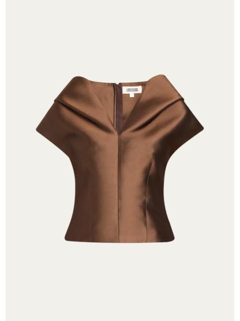 CHRISTOPHER JOHN ROGERS Silk-Blend Husk Top